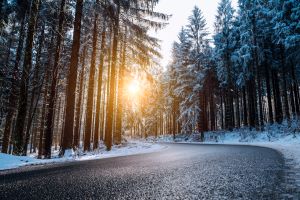 Snow covered road