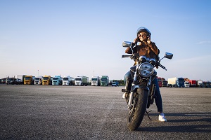 woman riding motorcycle